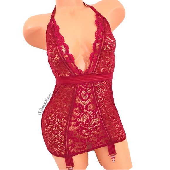 •Victoria’s Secret• Lace Halter with garter straps - Picture 2 of 3